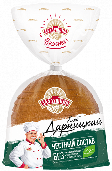 Хлеб «Дарницкий» Аладушкин упаковка 750 гр.